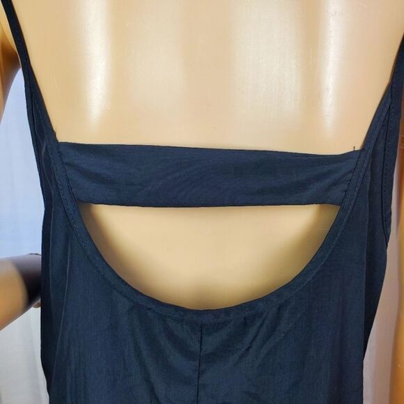 The Vanity Room Black High Low Maxi Nightgown rushed Neckline Size MP - Picture 4 of 7